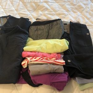 Lot of Lululemon exercise clothing